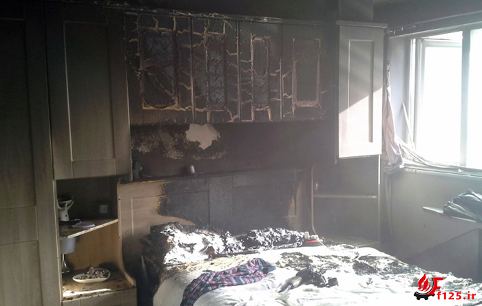 آتش سوزی به علت سیگار کشیدن در خانه