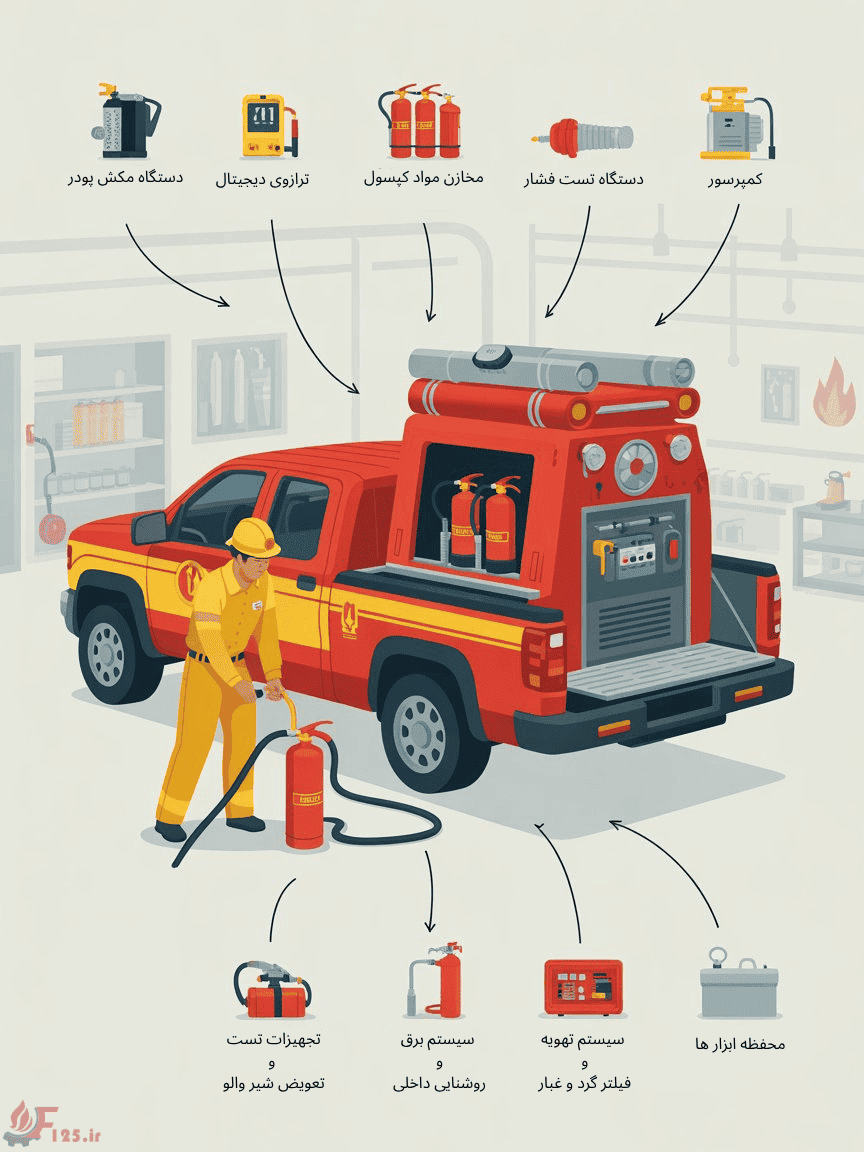 خودرو سیار شارژ کپسول آتش نشانی چیست؟