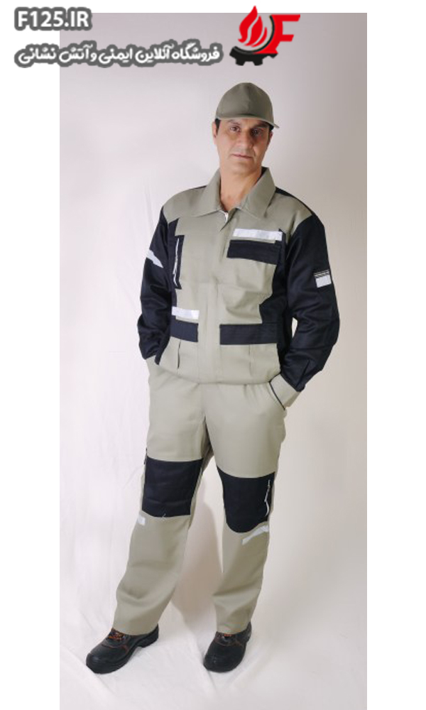 کاپشن شلوار کتان اسپاد خاکی مشکی سایز L