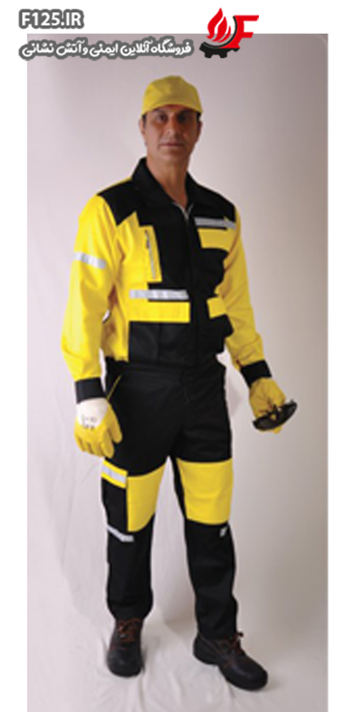 کاپشن شلوار هوتن مشکی زرد سایز L