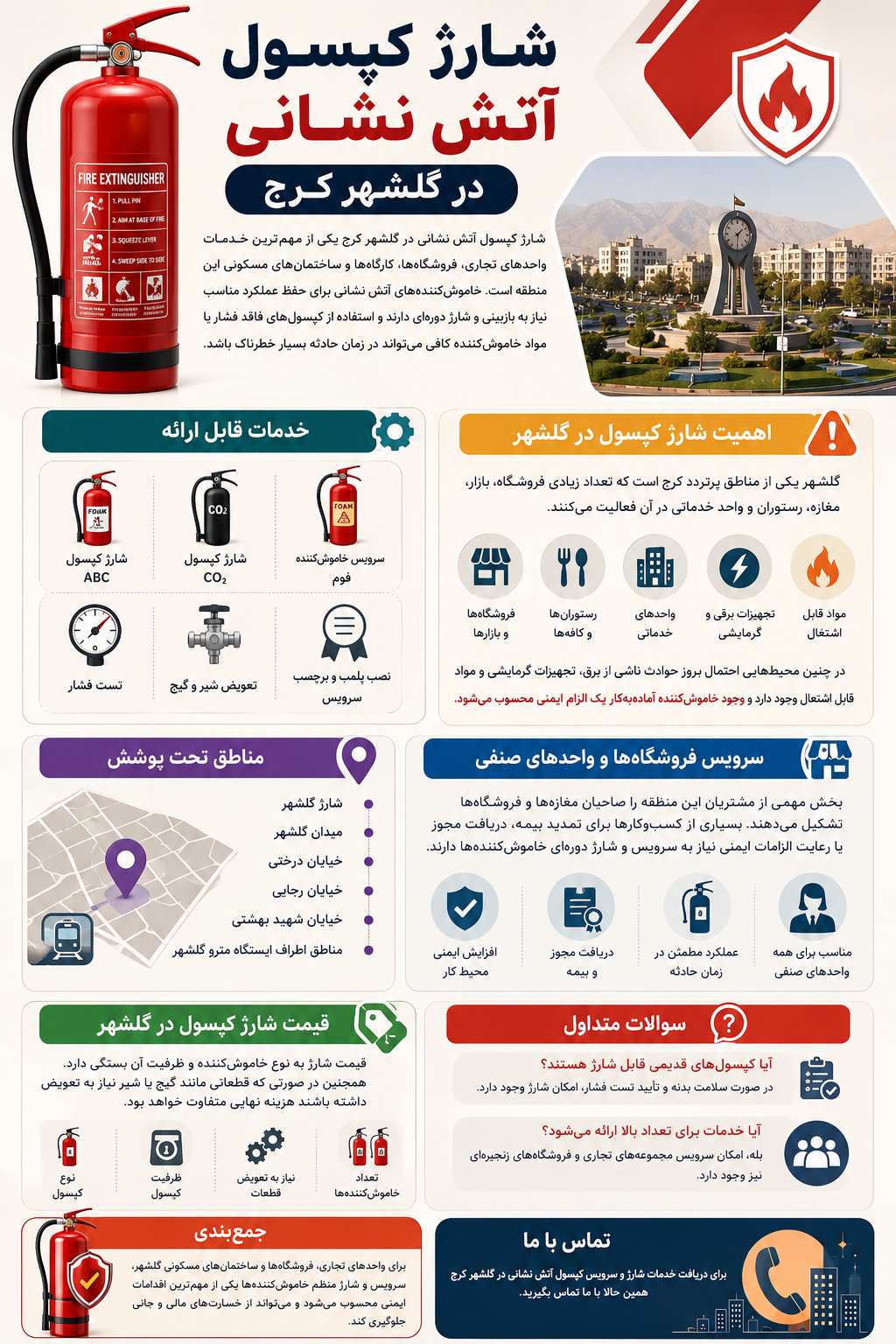 شارژ کپسول آتش نشانی در گلشهر کرج