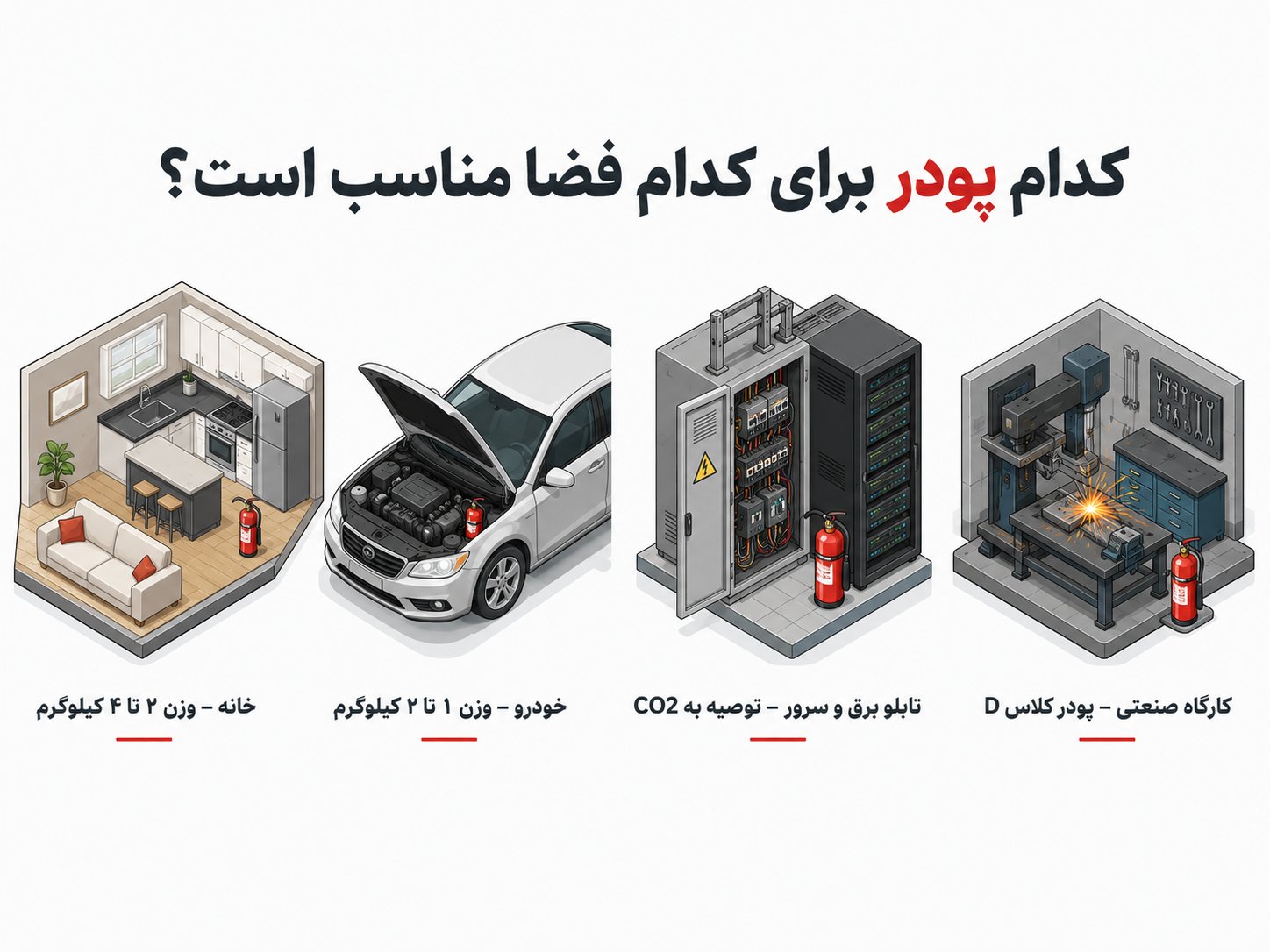 پودر آتش نشانی مناسب برای اطفا حریق برای هر فضا